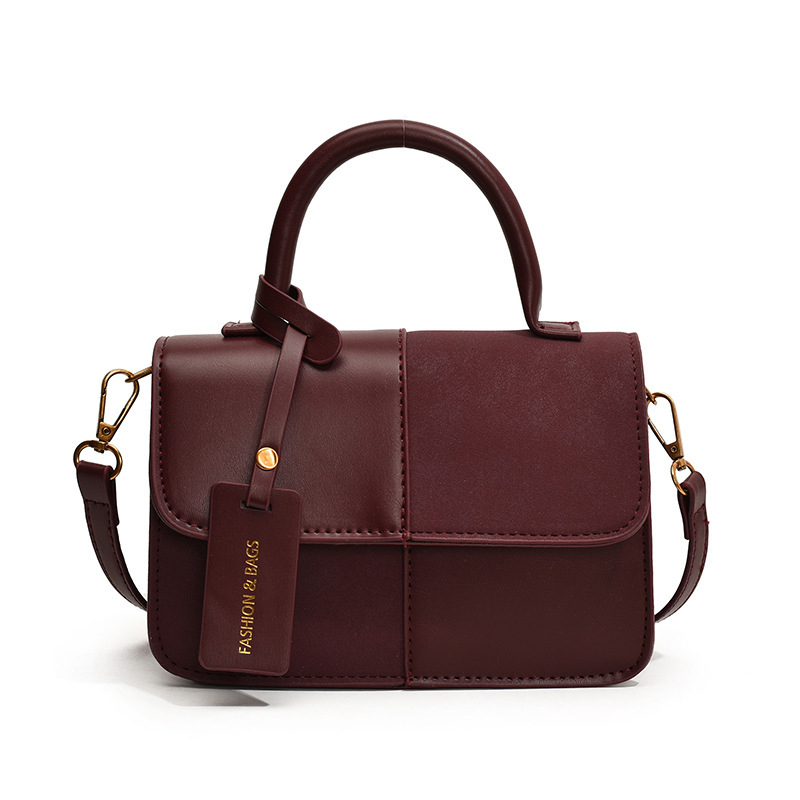 Moderna gradska torbica mala kvadratnog oblika s blok boja, PU koža, crossbody, 2025