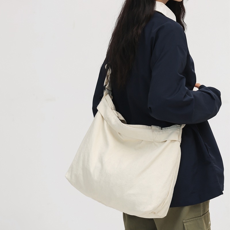 Ženska platnena tote torba s velikim kapacitetom, vintage stil, japanski dizajn, s tri naramenice