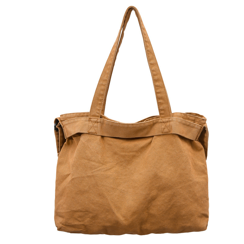 Ženska platnena tote torba s velikim kapacitetom, vintage stil, japanski dizajn, s tri naramenice