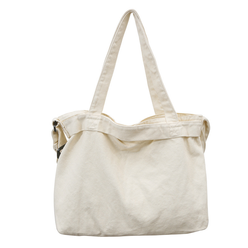 Ženska platnena tote torba s velikim kapacitetom, vintage stil, japanski dizajn, s tri naramenice
