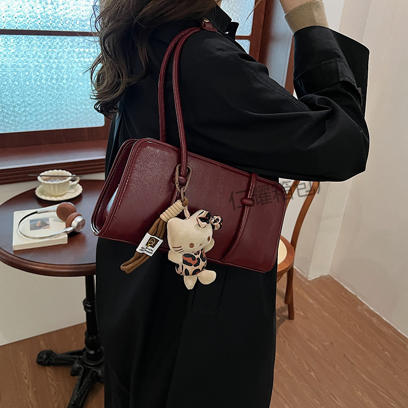 Ženska torbica pod pazuh, kvadratnog oblika, retro stil, 2025 novi model, svestrana PU crossbody torba