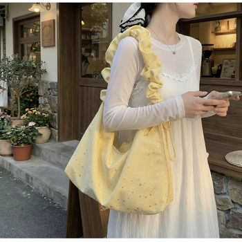 Torba velikog kapaciteta od plisirane tkanine, crossbody na ramenu, model 2026 za svakodnevnu uporabu