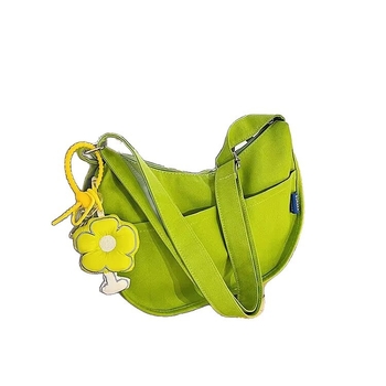 Ženska platnena torba velike kapacitete, dumpling oblik, japanskog stila, svestrana za rame ili crossbody, s cvjetnim uzorkom