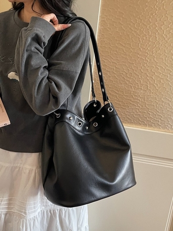 Moderne ženske torbe u trendu, velik kapacitet torbi, proljetni modeli 2026, svestrane za ramena i crossbody, jednostavne i elegantne bucket torbe