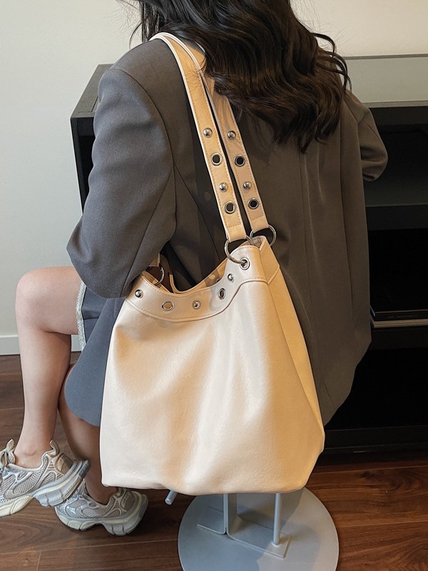 Moderne ženske torbe u trendu, velik kapacitet torbi, proljetni modeli 2026, svestrane za ramena i crossbody, jednostavne i elegantne bucket torbe