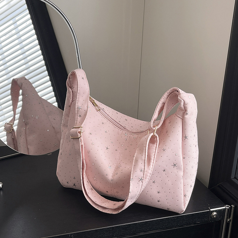 2026 nova platnena torba velike kapacitete, svakodnevna ženska torba, luksuzna torba sa štrasom, jednostavna ramena crossbody torba