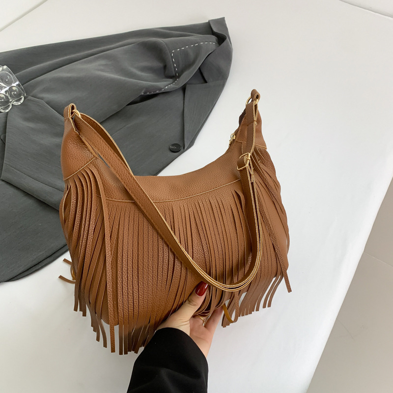 Ženska PU torba u obliku dumplinga, 2024 nova moda – teksturirana retro torba s naramenicom preko tijela