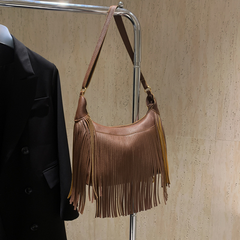 Ženska PU torba u obliku dumplinga, 2024 nova moda – teksturirana retro torba s naramenicom preko tijela