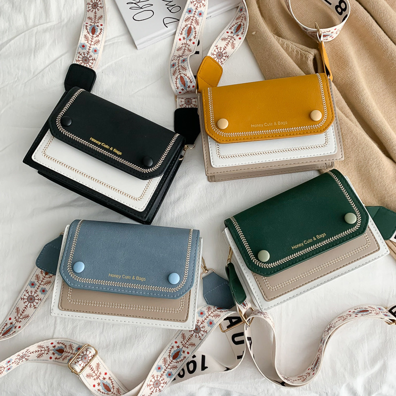 PU mala kvadratna crossbody torbica za žene – korejski stil, svakodnevni gradski šik