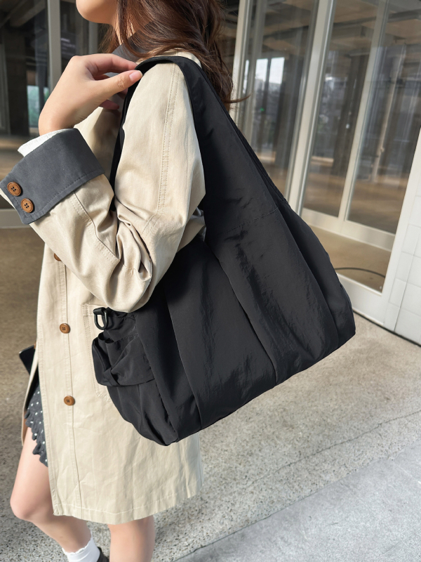 Ženska nylon torba tipa kanta, lagana, s velikim kapacitetom, svestrana, s remenom za rame ili crossbody