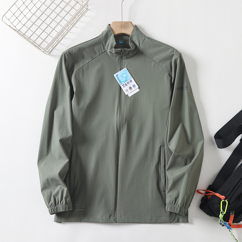 Lagana, prozračna outdoor jakna za planine za ljeto, s visokim ovratnikom, zipom i džepovima, unisex, ice-silk materijal