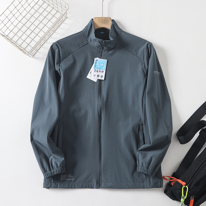 Lagana, prozračna outdoor jakna za planine za ljeto, s visokim ovratnikom, zipom i džepovima, unisex, ice-silk materijal