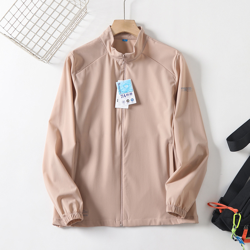 Lagana, prozračna outdoor jakna za planine za ljeto, s visokim ovratnikom, zipom i džepovima, unisex, ice-silk materijal