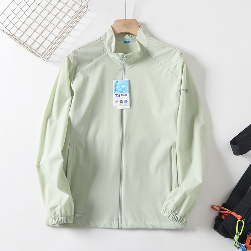 Lagana, prozračna outdoor jakna za planine za ljeto, s visokim ovratnikom, zipom i džepovima, unisex, ice-silk materijal