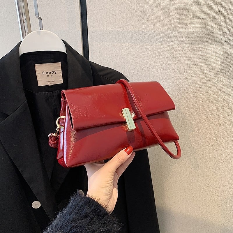 Ženska mala kvadratna PU kožna torbica, crossbody – retro tekstura, casual stil