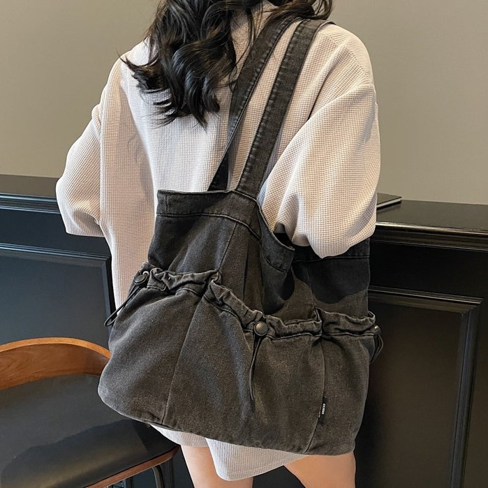 2025 Nova slatka retro denim torba za rame, velika kapaciteta, tote stil