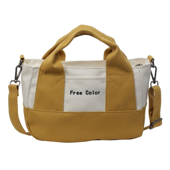 Platnena ženska torba s kontrastnim bojama, crossbody torba za ramena, prostrana svakodnevna torba, korejski stil