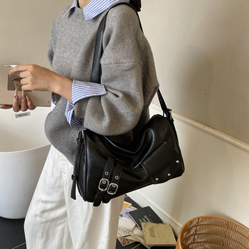 Ženska PU tote torba s Crossbody remenom, jesenji casual stil, premium biker stil, srednja veličina