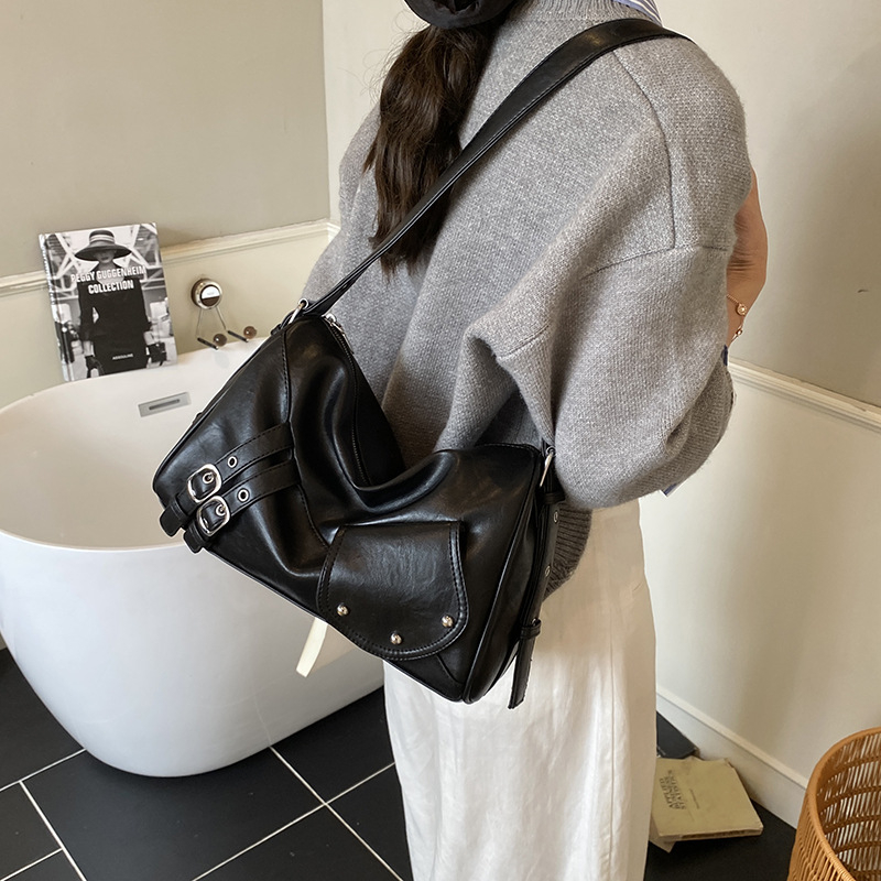 Ženska PU tote torba s Crossbody remenom, jesenji casual stil, premium biker stil, srednja veličina