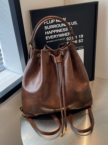 Retro stil bucket torba s crossbody remenom, velika zapremina za žene, novi model 2025, moderni i svestrani za rame ili ruksak