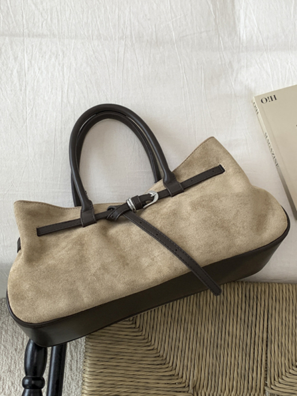2025 jesen nubuk kožna tote torba, velika kapaciteta, europsko-američki stil, moderna torba za rame i crossbody