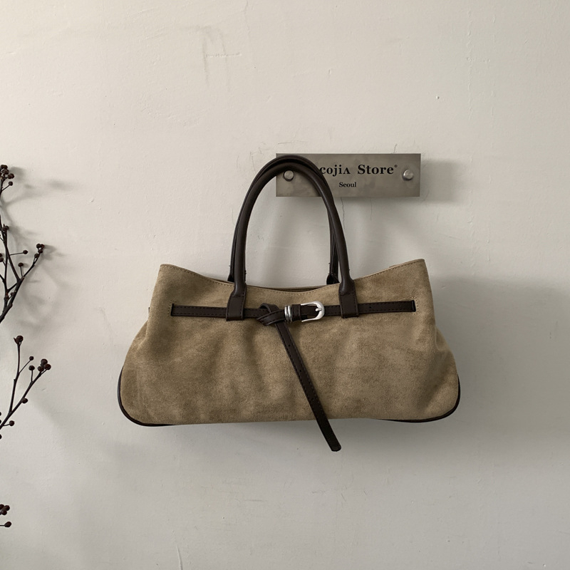 2025 jesen nubuk kožna tote torba, velika kapaciteta, europsko-američki stil, moderna torba za rame i crossbody