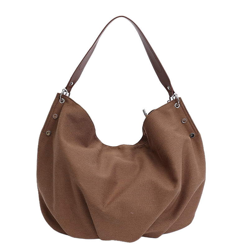 Retro opuštenog stila torbica ispod pazuha za svakodnevnu upotrebu — dumpling oblik, crossbody, jesen 2025