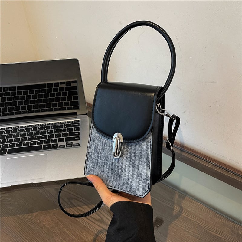 Ženska mala PU crossbody torbica, kvadratnog oblika, džep za telefon, ljeto 2024, retro stil