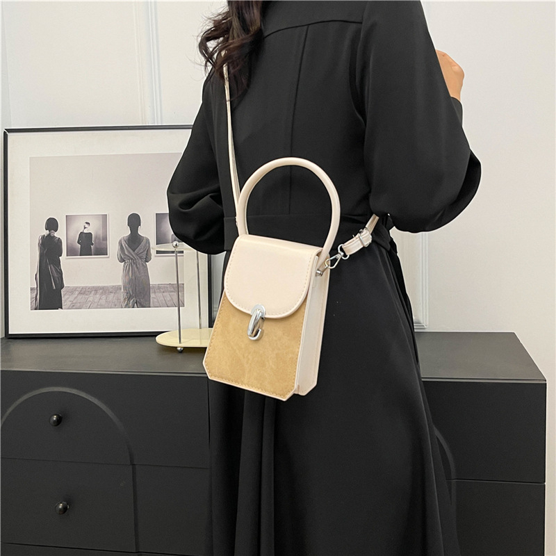 Ženska mala PU crossbody torbica, kvadratnog oblika, džep za telefon, ljeto 2024, retro stil