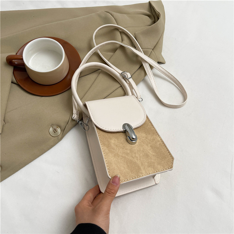 Ženska mala PU crossbody torbica, kvadratnog oblika, džep za telefon, ljeto 2024, retro stil