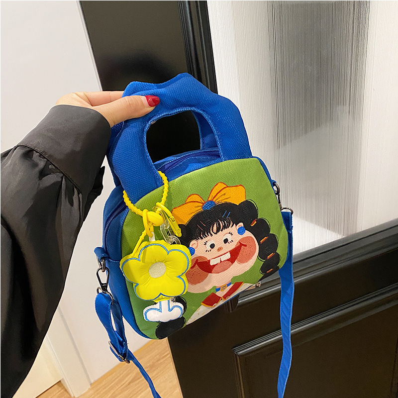 Platnena mini kvadratna torba s grafitima, neobičan ilustracijski dizajn, slatka djevojka, torba za ramena i crossbody