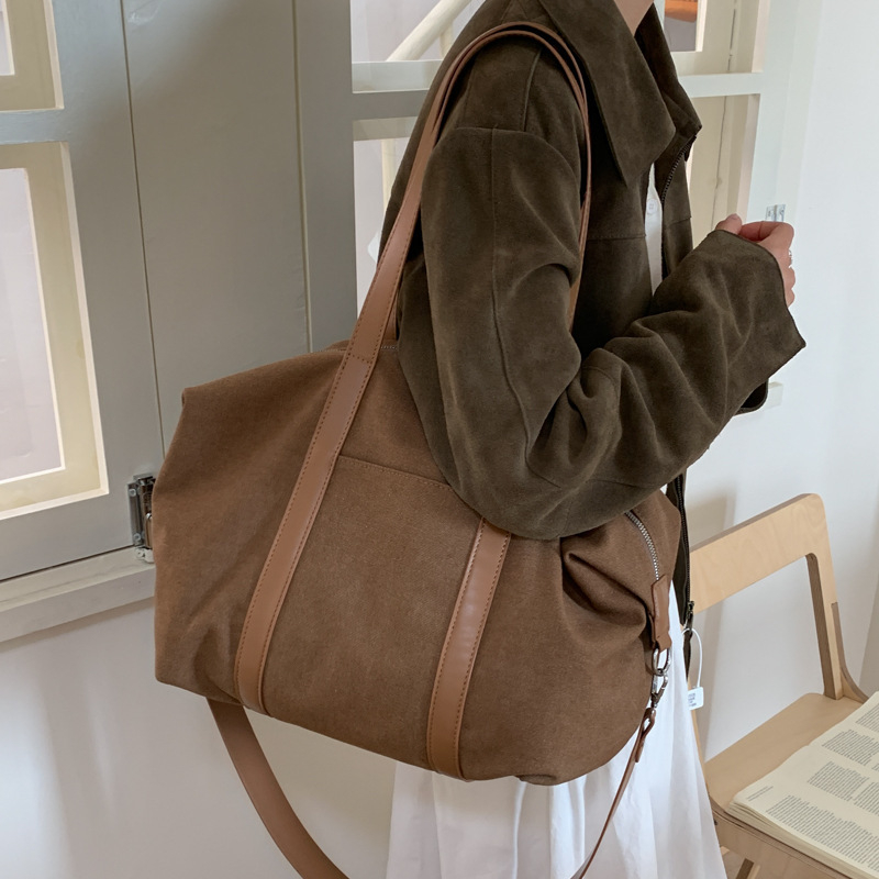 Ženska platnena torba velikog kapaciteta, jesensko-zimska casual crossbody torba za studentice