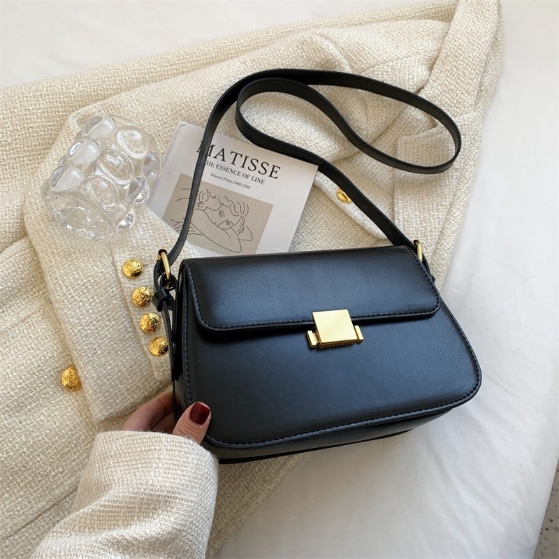 Retro ženska mala crossbody torbica, korejskog stila, kvadratnog oblika, PU koža, za svakodnevne kombinacije