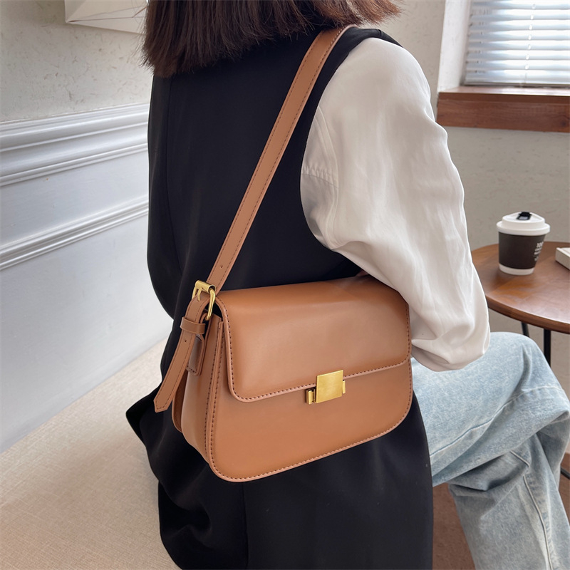 Retro ženska mala crossbody torbica, korejskog stila, kvadratnog oblika, PU koža, za svakodnevne kombinacije
