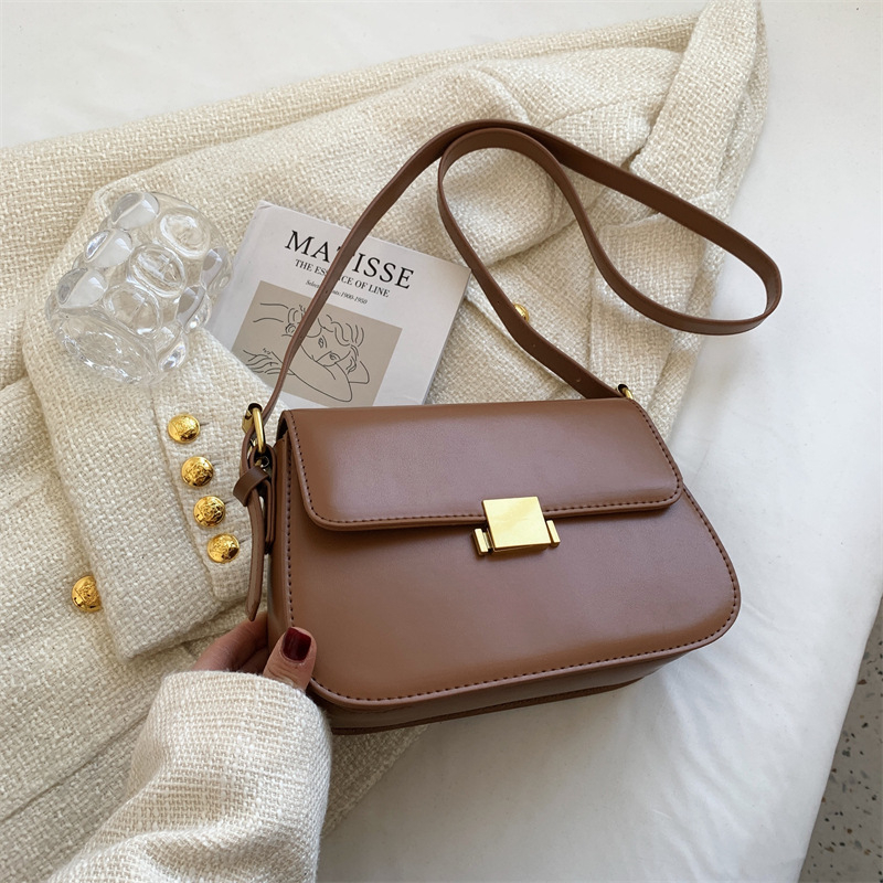 Retro ženska mala crossbody torbica, korejskog stila, kvadratnog oblika, PU koža, za svakodnevne kombinacije