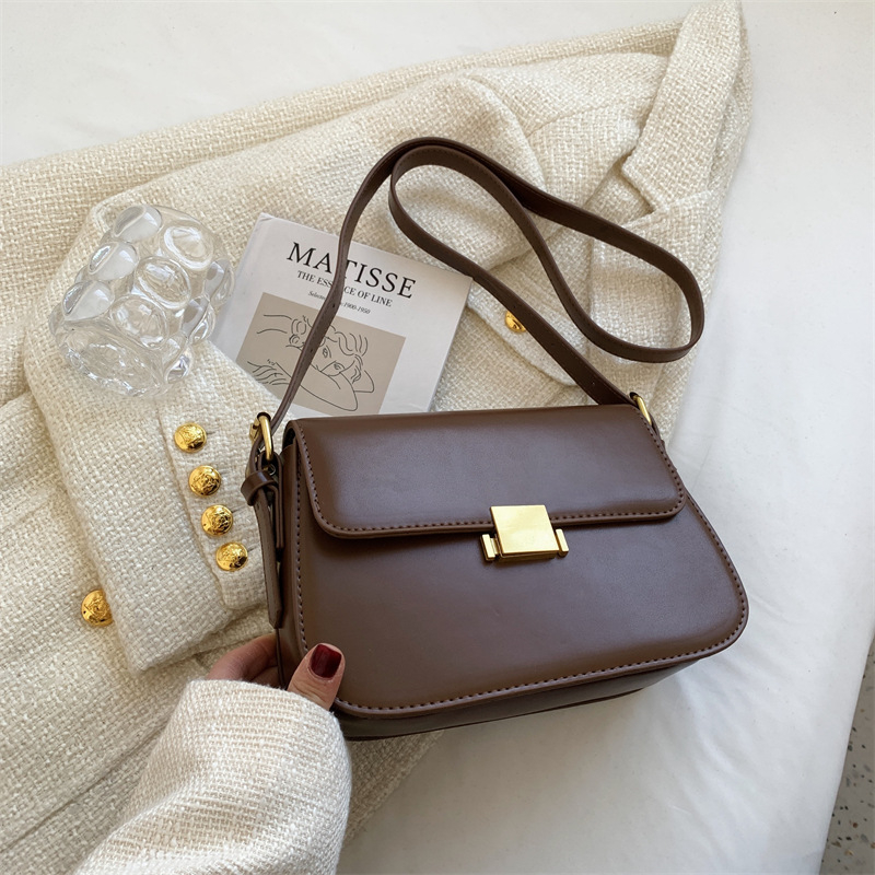 Retro ženska mala crossbody torbica, korejskog stila, kvadratnog oblika, PU koža, za svakodnevne kombinacije