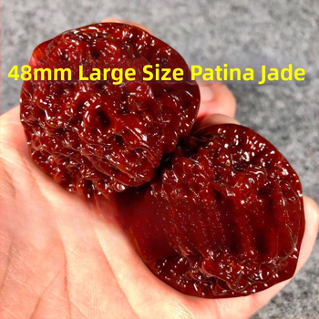 Náramok z orechových korálok s motívom levovej hlavy a jablkovej záhrady, patina v štýle jade, veľkosť 40-48 mm