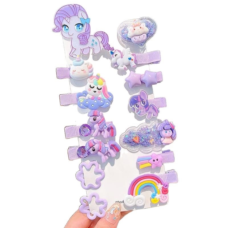 My Little Pony dječji klips za kosu s likom iz crtića – za stražnji dio glave, set dodataka za kosu od smole, slatka princeza dizajn