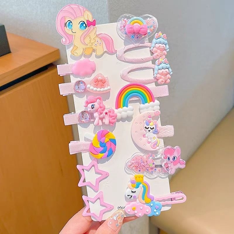 My Little Pony dječji klips za kosu s likom iz crtića – za stražnji dio glave, set dodataka za kosu od smole, slatka princeza dizajn