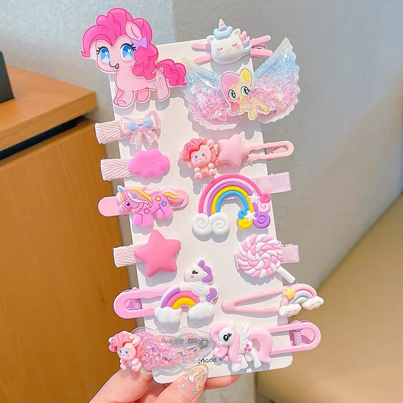 My Little Pony dječji klips za kosu s likom iz crtića – za stražnji dio glave, set dodataka za kosu od smole, slatka princeza dizajn