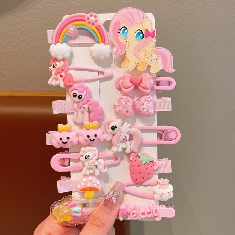 My Little Pony dječji klips za kosu s likom iz crtića – za stražnji dio glave, set dodataka za kosu od smole, slatka princeza dizajn