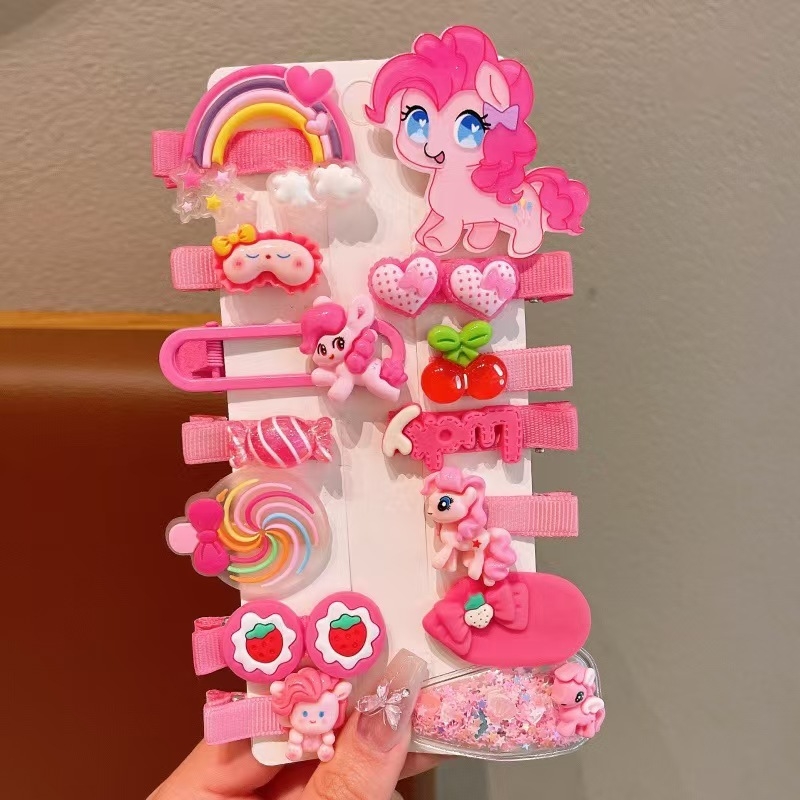 My Little Pony dječji klips za kosu s likom iz crtića – za stražnji dio glave, set dodataka za kosu od smole, slatka princeza dizajn