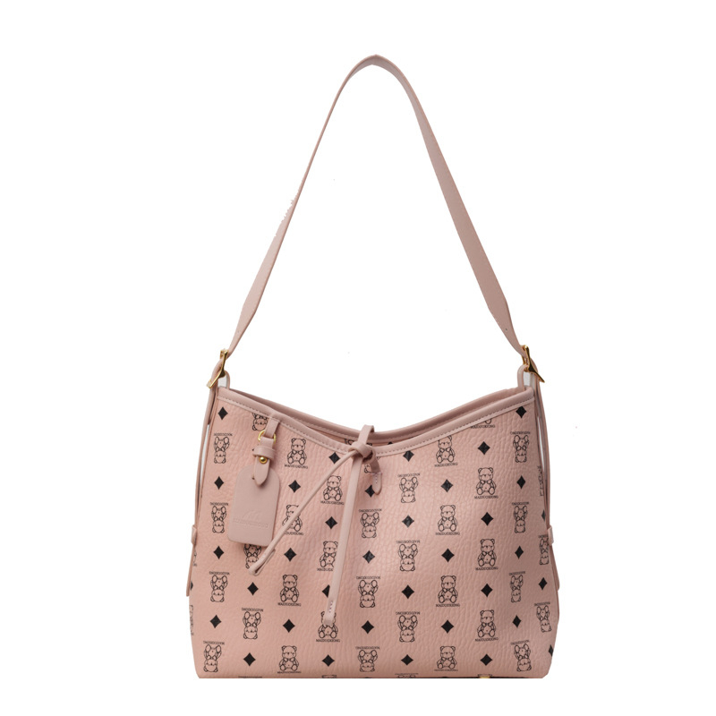 Ženska tote torba s retro printom, velika kapaciteta, model 2025, za svakodnevnu uporabu, preko ramena ili crossbody, PU materijal