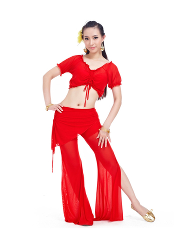Set Belly Dance: prozirna suknja s pasom od water gauze, trening kostim s ukrasom za struk