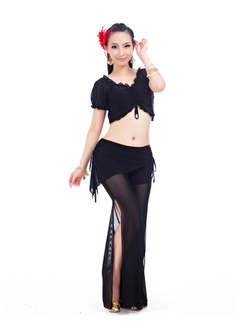 Set Belly Dance: prozirna suknja s pasom od water gauze, trening kostim s ukrasom za struk