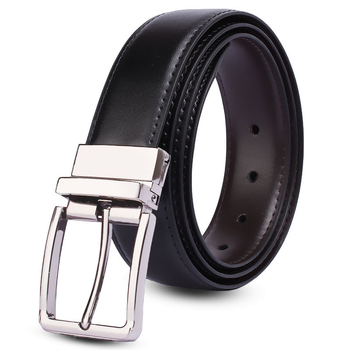 Muški kožni kaiš s minimalističkim dizajnom i okretno iglom kopčom – dvobojni crno-smeđi, širina 2–4 cm, duljina 120 cm