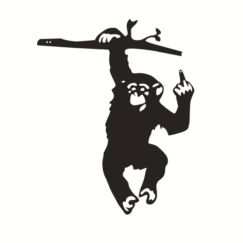 Željezna silueta orangutana za zid, vanjska dekoracija za vrt, metalna skulptura