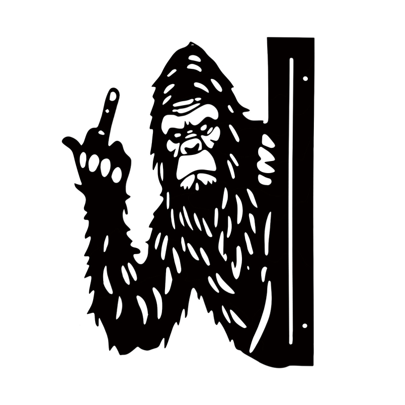 Željezna silueta orangutana za zid, vanjska dekoracija za vrt, metalna skulptura