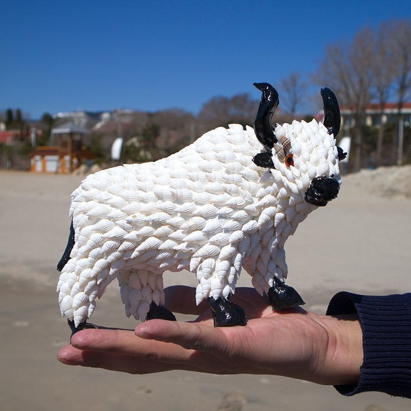 Decor din cochilie de conch pentru locuință, 12 animale ale zodiacului chinezesc