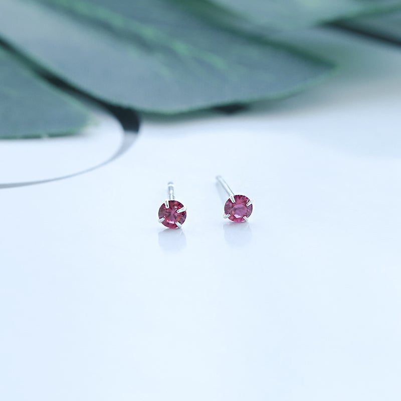Naušnice od srebra S999 s šarenim cirkonima, mini, korejski minimalistički dizajn, unisex